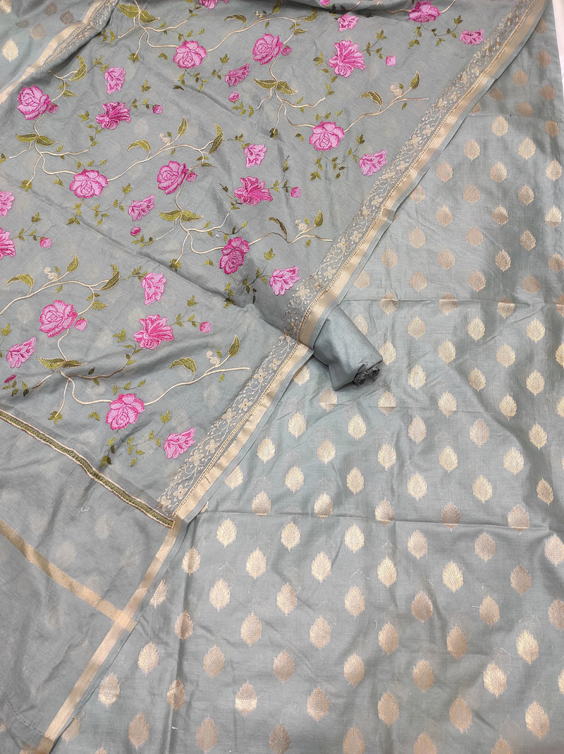 EXCLUSIVE BANARASI PURE COTTON SILK SUIT (BPCSSYS04)