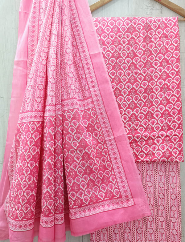 EXCLUSIVE HAND BLOCK PRINT PURE COTTON SUIT WITH COTTO MULMUL DUPATTA (MALYS208)