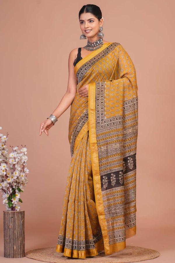 EXCLUSIVE HAND BLOCK PREMIUM MAHESWARI SILK SAREE ( MSYS42)