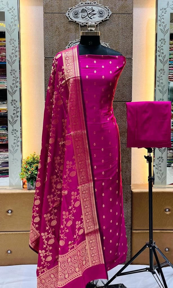 EXCLUSIVE BANARASI KATAN SILK SUIT WITH DUPATTA (BKSSYS06)