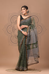 DESIGNER HAND BLOCK PRINTED KOTA DORIYA SILK SAREE(KDSYS25)