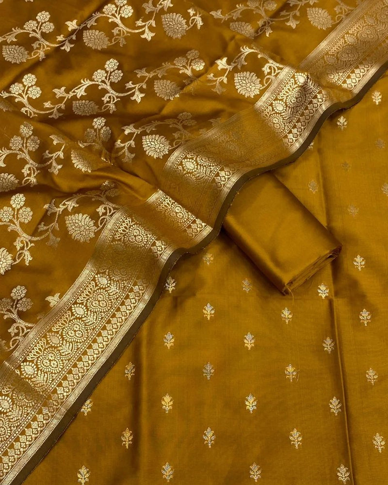 EXCLUSIVE BANARASI KATAN SILK SUIT WITH DUPATTA (BKSSYS01)