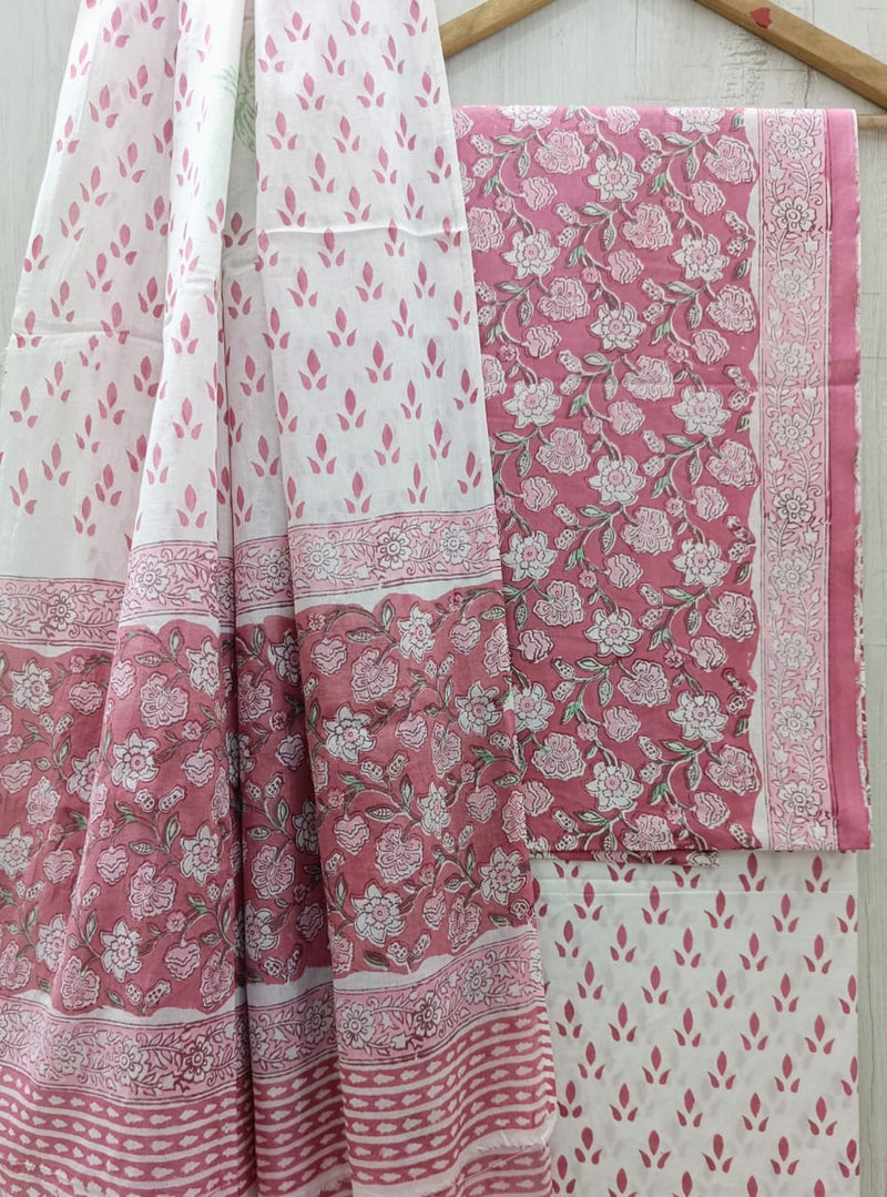 EXCLUSIVE HAND BLOCK PRINT PURE COTTON SUIT WITH COTTO MULMUL DUPATTA (MALYS131)