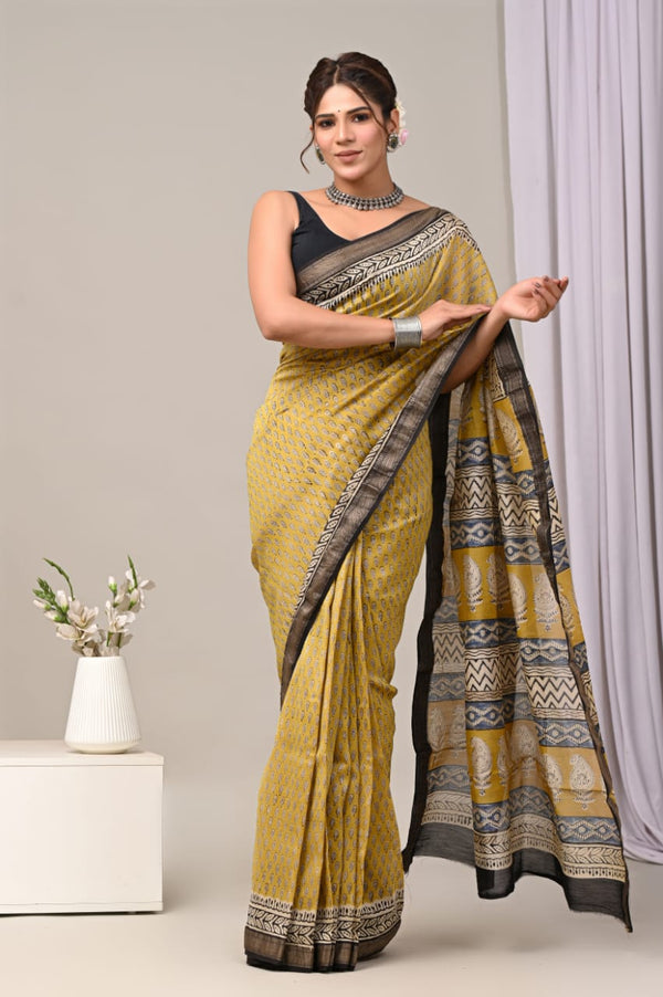 EXCLUSIVE HAND BLOCK PREMIUM MAHESWARI SILK SAREE ( MSYS20)