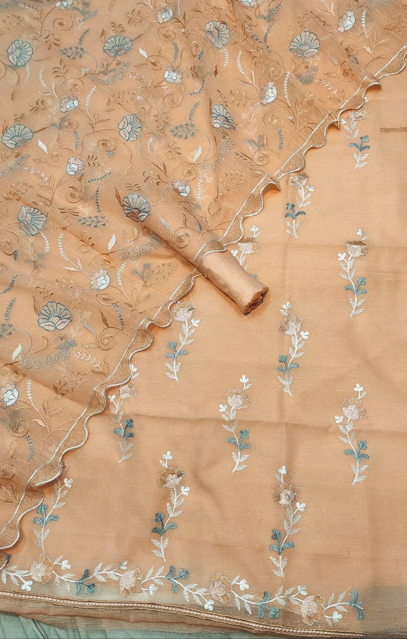 EXCLUSIVE  BANARASI LINEN SILK WITH EMBROIDERY SUIT(BLSEYS01)