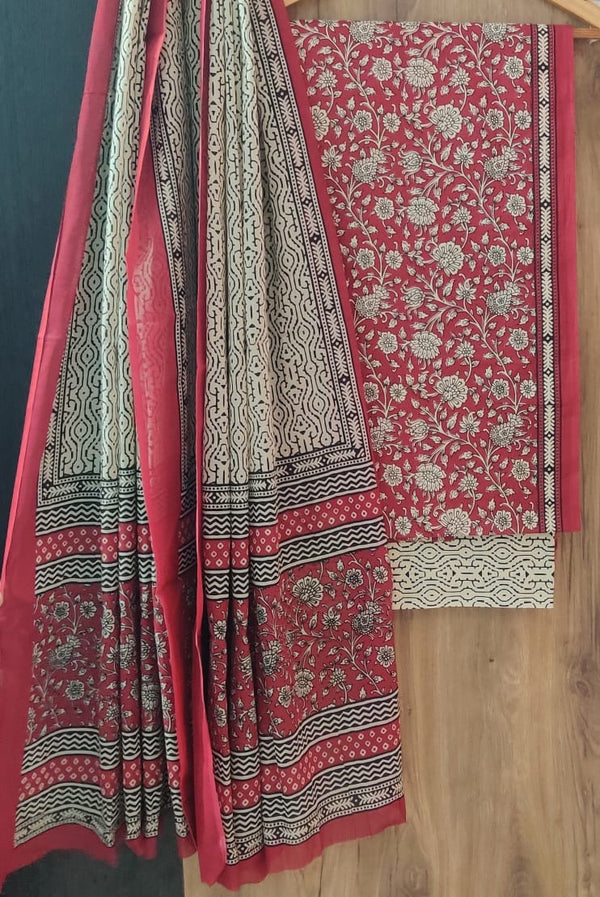 TRADITIONAL COTTON SUIT WITH MULMUL DUPPTA (MALYS266)