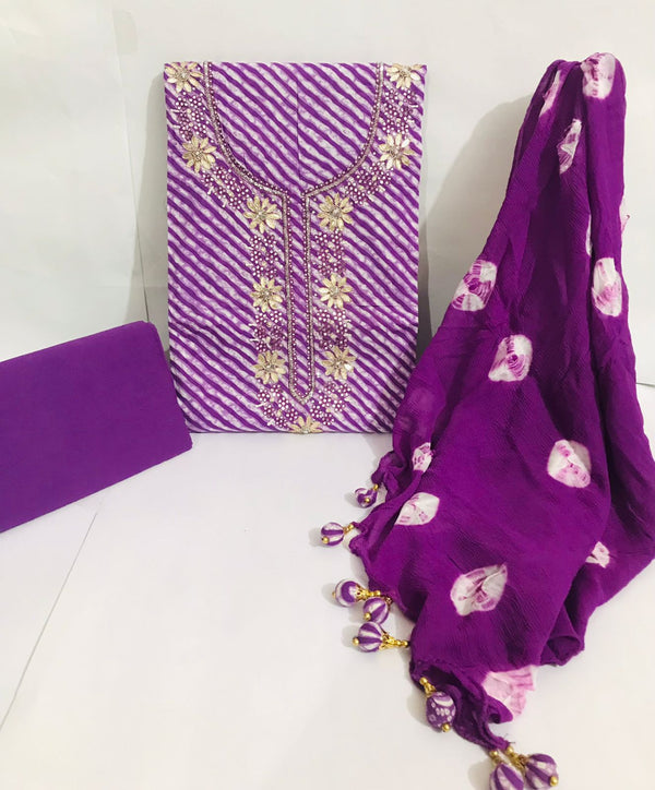 GOTA WORK SUIT SET WITH CHIFFION DUPATTA (GOTAYS75)