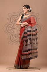 DESIGNER HAND BLOCK PRINTED KOTA DORIYA SILK SAREE(KDSYS09)