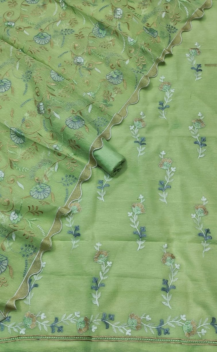 EXCLUSIVE BANARASI LINEN SILK WITH EMBROIDERY SUIT(BLSEYS04)