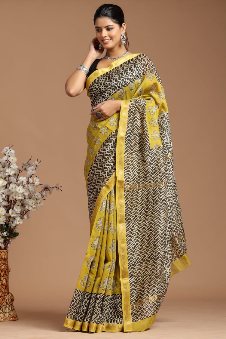 EXCLUSIVE HAND BLOCK PREMIUM MAHESWARI SILK SAREE ( MSYS02)