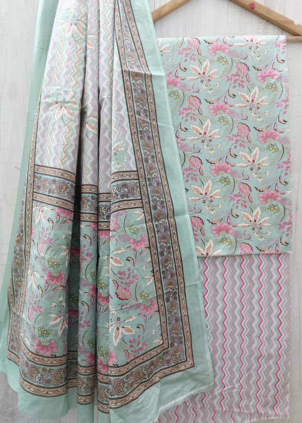 TRADITIONAL COTTON SUIT WITH MULMUL DUPPTA (MALYS243)