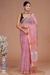 DESIGNER HAND BLOCK PRINTED KOTA DORIYA SILK SAREE(KDSYS27)