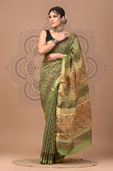 EXCLUSIVE HAND BLOCK PREMIUM MAHESWARI SILK SAREE ( MSYS42)