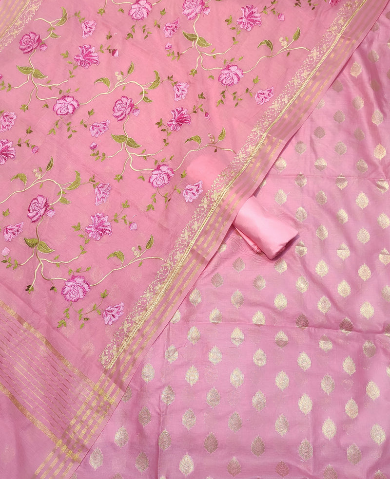 EXCLUSIVE BANARASI PURE COTTON SILK SUIT (BPCSSYS01)