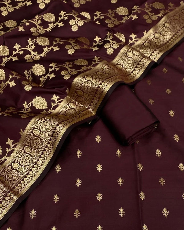 EXCLUSIVE BANARASI KATAN SILK SUIT WITH DUPATTA (BKSSYS05)