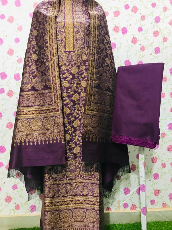 Exclusive Silk Modal Zari Work Kani Suit (SMZWKSYS08)