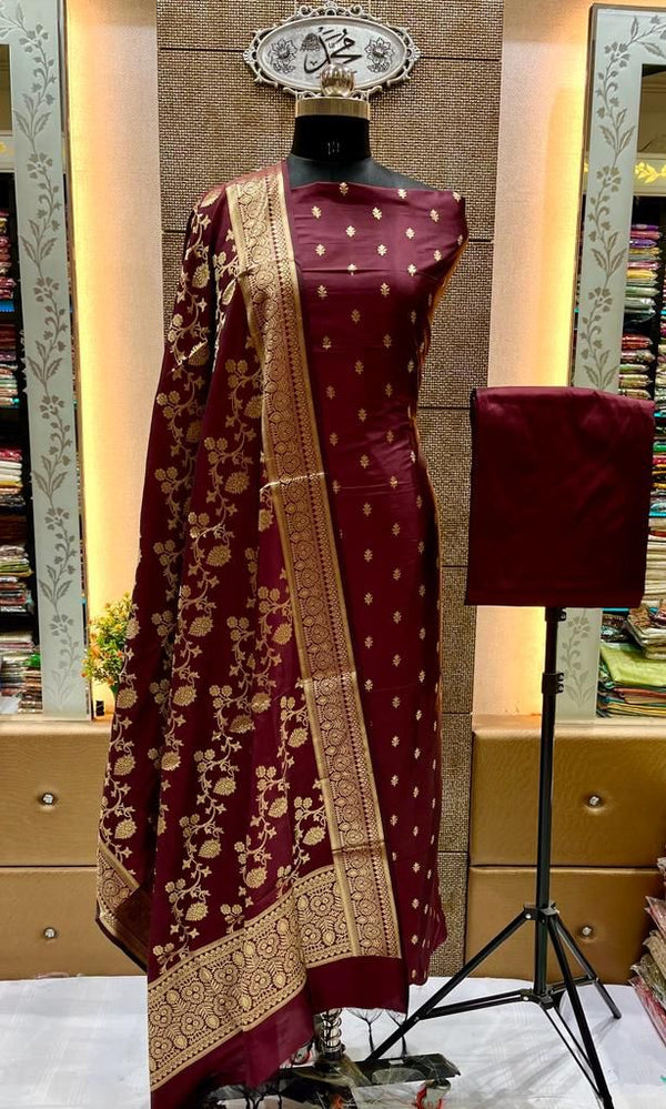 EXCLUSIVE BANARASI KATAN SILK SUIT WITH DUPATTA (BKSSYS05)