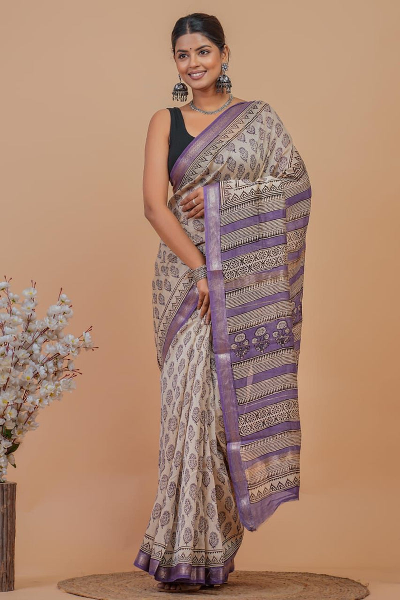 EXCLUSIVE HAND BLOCK PREMIUM MAHESWARI SILK SAREE ( MSYS48)