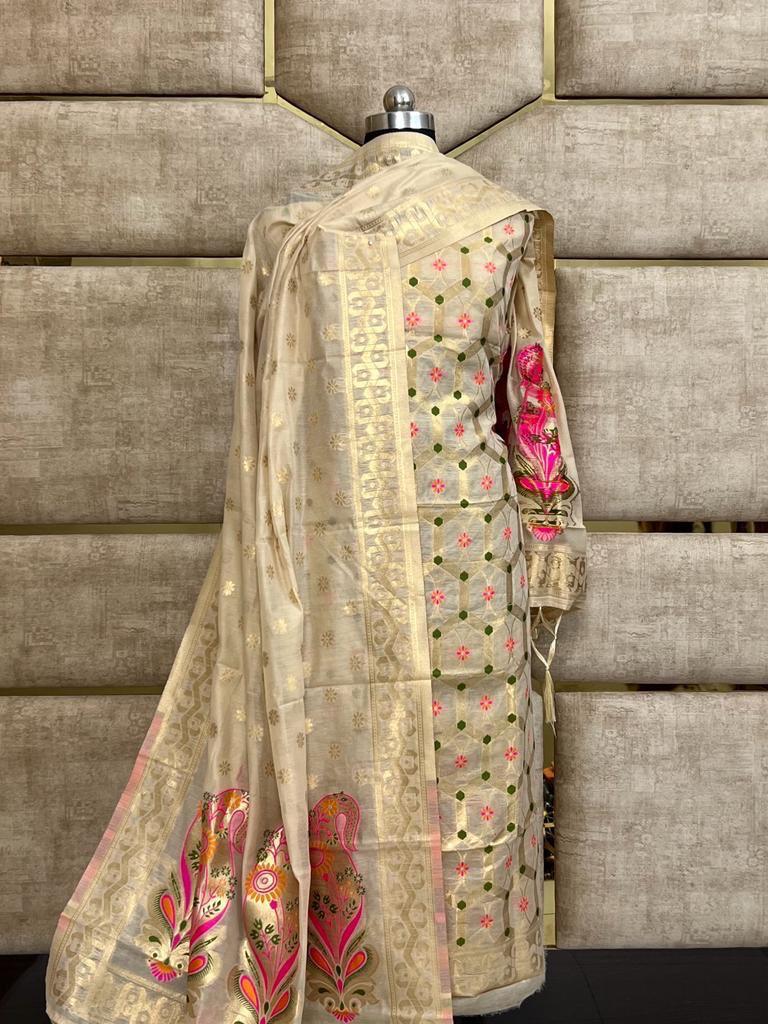 TRADITIONAL BANARASI JAMDANI COTTON SUIT SET (BJCYS10)