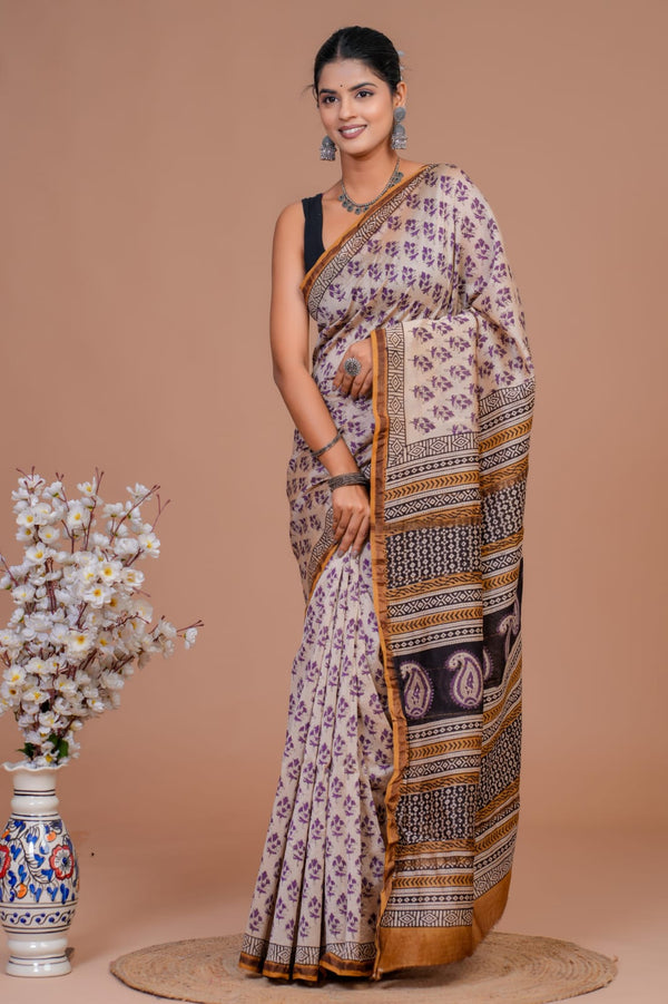 EXCLUSIVE HAND BLOCK PREMIUM CHANDERI SILK SAREE (CHDSYS44)