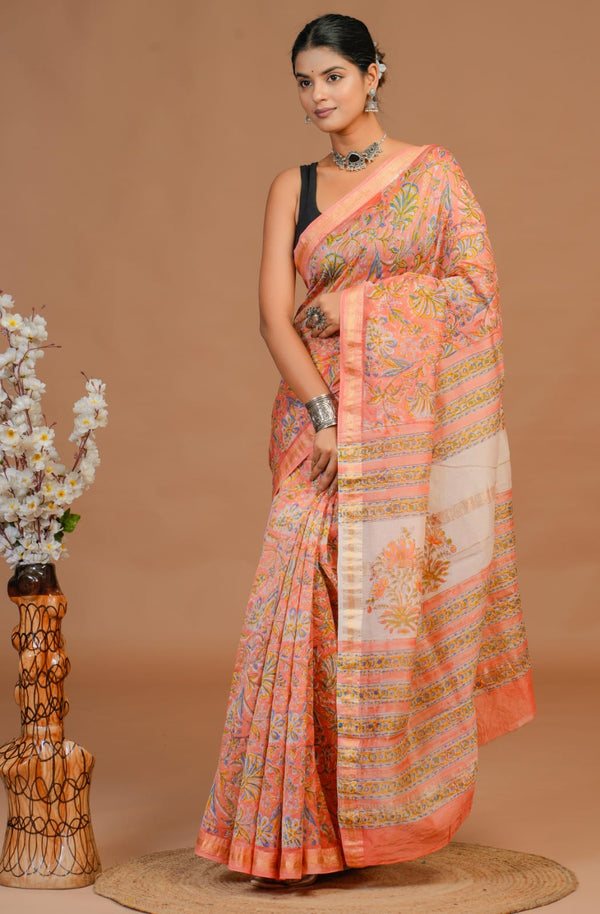 EXCLUSIVE HAND BLOCK PREMIUM MAHESWARI SILK SAREE ( MSYS37)