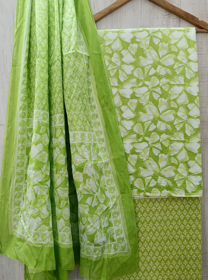 DESIGNER HAND BLOCK PRINT PURE COTTON SUIT WITH COTTON MULMUL DUPATTA (MALYS78)