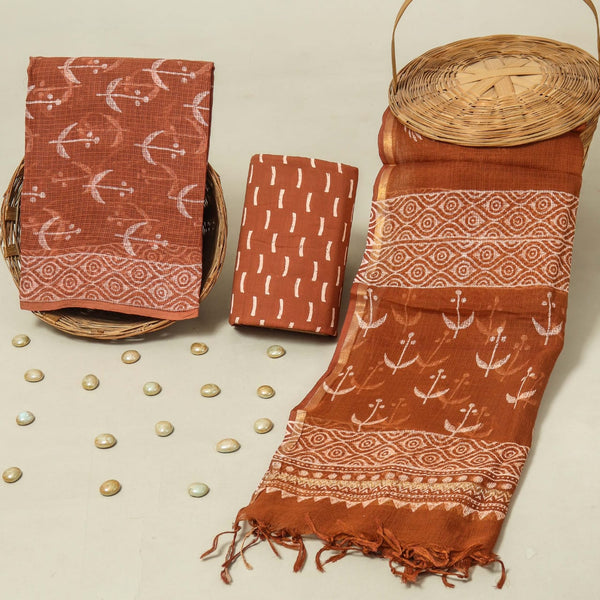 TRADITIONAL BLOCK PRINT PREMIUM KOTA DORIA SUIT SET (FKDYS06)