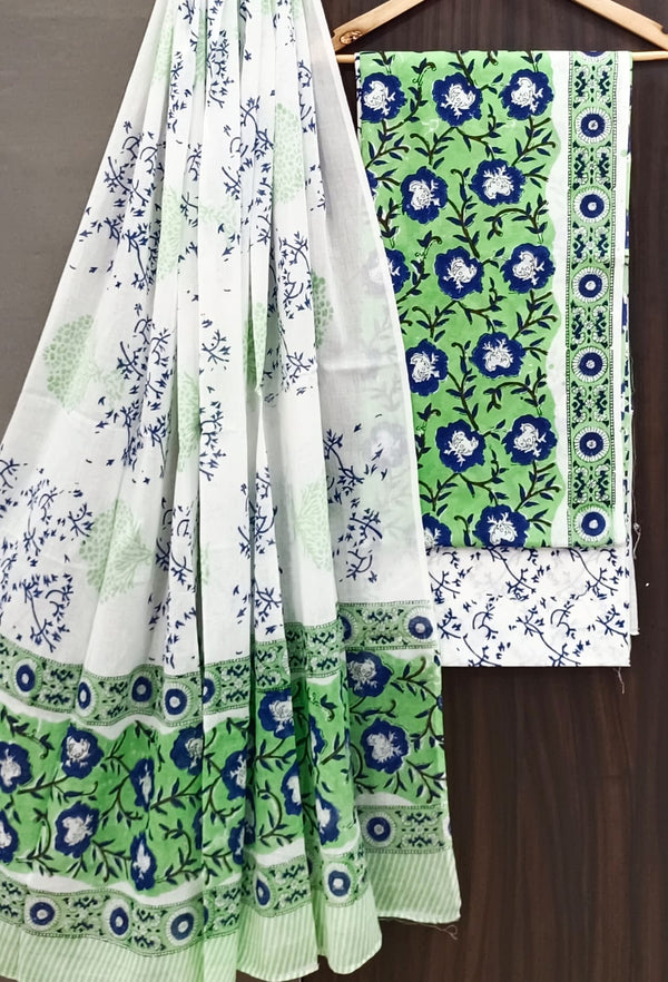 EXCLUSIVE HAND BLOCK PRINT PURE COTTON SUIT WITH MULMUL DUPATTA (MALYS280)